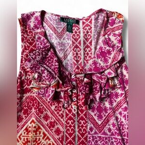 Lauren‎ Ralph Lauren Pink Patterned Blouse